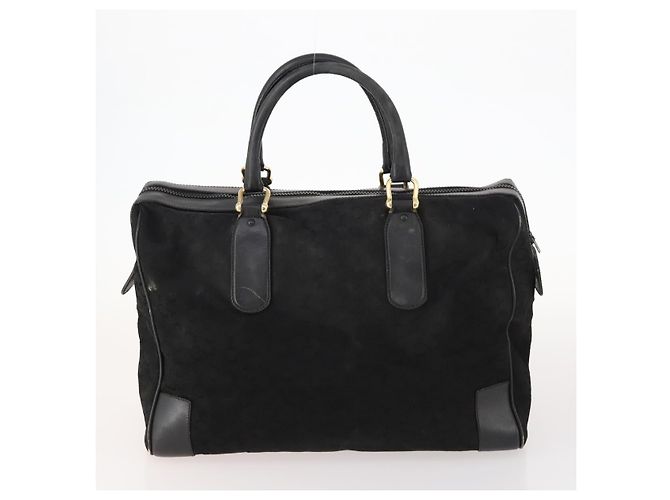 Céline Borsa in tela Macadam Celine C Macadam in PVC 2 pezzi marrone nero Auth fm5231 - vista 3