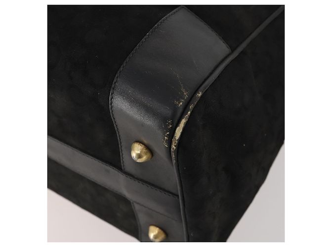 Céline Borsa in tela Macadam Celine C Macadam in PVC 2 pezzi marrone nero Auth fm5231 - vista 8