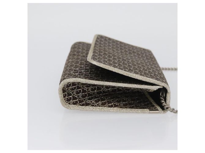 Borsa a spalla in tela Trotter Christian Dior con catena dorata Auth mr2183 - vista 3