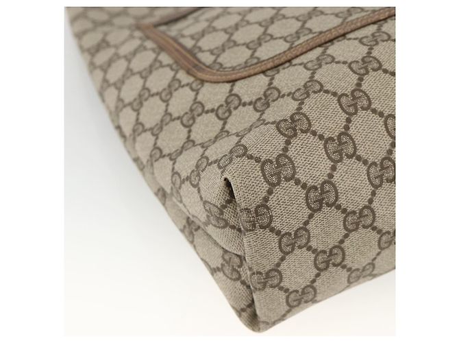 Borsa tote Gucci GG Supreme Web Sherry Line in PVC beige e oro 39 02 003 Auth 174491 - vista 14