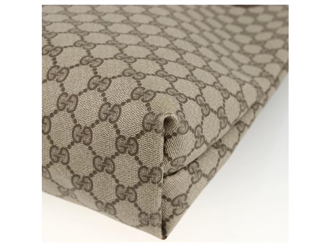 Borsa tote Gucci GG Supreme Web Sherry Line in PVC beige e oro 39 02 003 Auth 174491 - vista 15