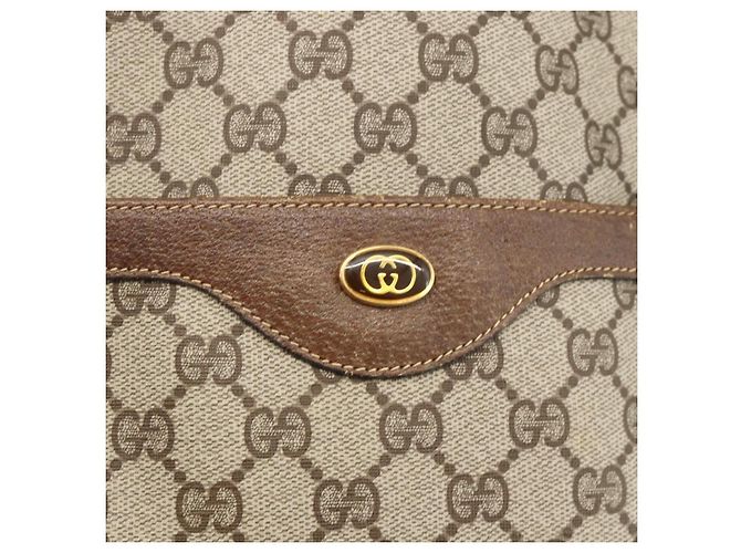 Borsa tote Gucci GG Supreme Web Sherry Line in PVC beige e oro 39 02 003 Auth 174491 - vista 17