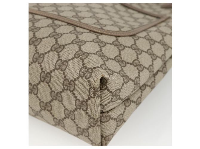 Borsa tote Gucci GG Supreme Web Sherry Line in PVC beige e oro 39 02 003 Auth 174491 - vista 9