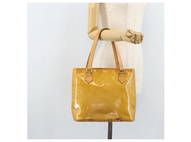 LOUIS VUITTON Sac à main Houston Monogram Vernis Beige M91004 LV Auth 173330 - vue 27
