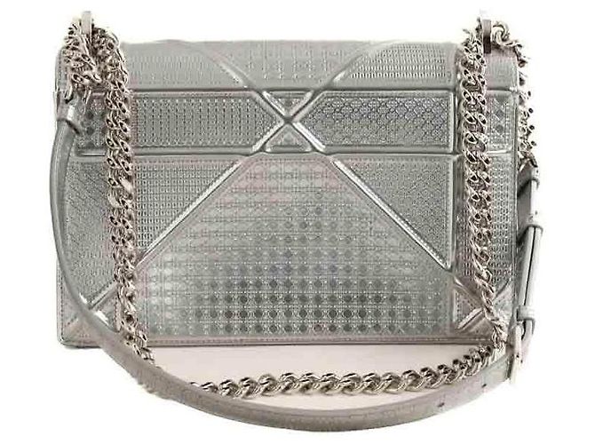 Borsa a Spalla Diorama in Pelle Argento - vista 4