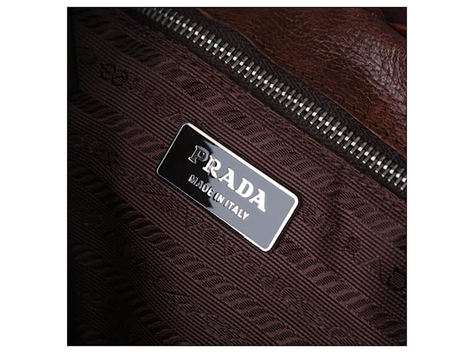 Borsa in pelle marrone Prada - vista 12