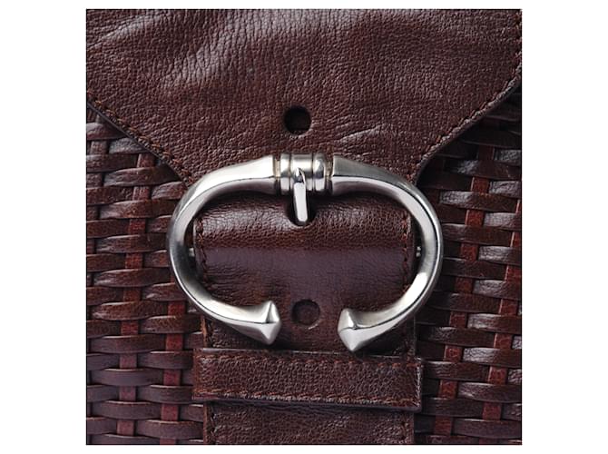 Borsa in pelle marrone Prada - vista 6