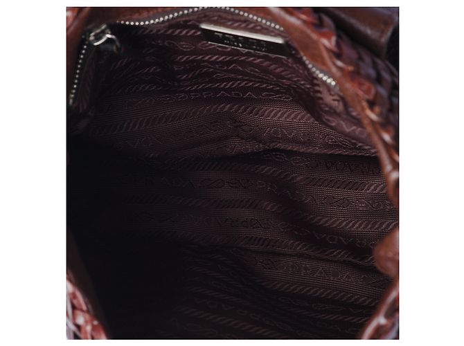 Borsa in pelle marrone Prada - vista 8