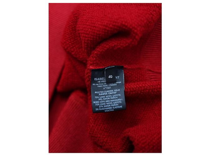 Suéter oversized de lana roja Isabel Marant - vista 4