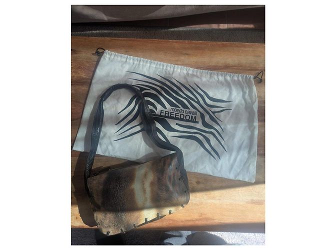 Borsa a tracolla Roberto Cavalli Freedom in pelle stampata Marrone Multicolore - vista 2