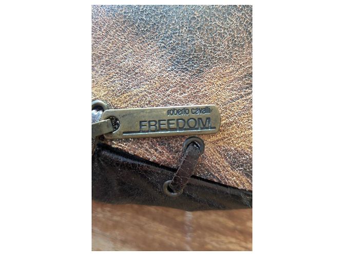 Borsa a tracolla Roberto Cavalli Freedom in pelle stampata Marrone Multicolore - vista 3