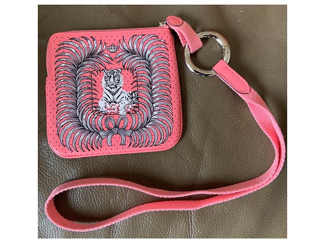 Hermès Square Pocket Tasche Rosa Leder Tigerprint Pink - Ansicht 2