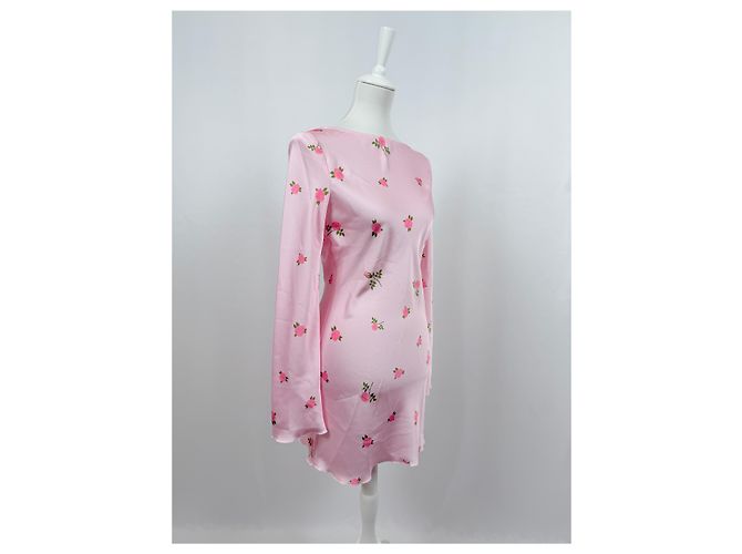 Djula Vestido mini estampado de flores rosa - vista 3
