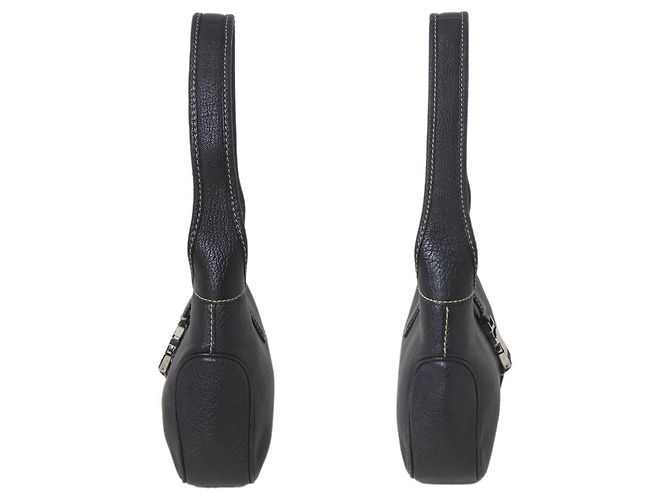 Borsa a spalla in pelle nera Salvatore Ferragamo Nero - vista 4