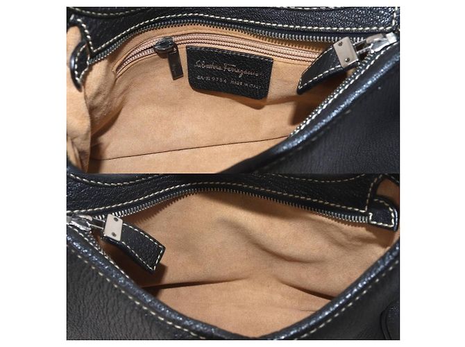Borsa a spalla in pelle nera Salvatore Ferragamo Nero - vista 9