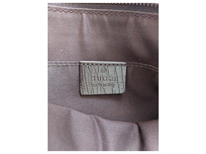 Gucci Monogram Beige Canvas Handtasche Braun Rot Grün - Ansicht 5