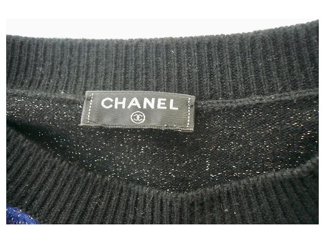 CHANEL Seltene Kaschmir Scarabäus Pullover Größe 36 GUTER ZUSTAND Schwarz - Ansicht 6