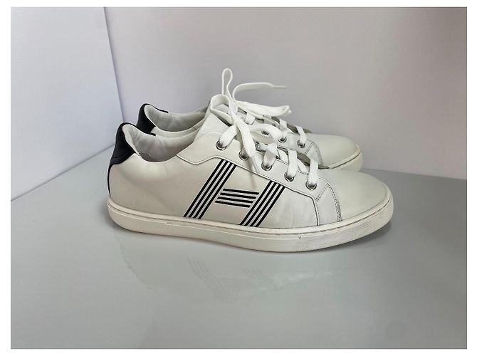 Zapatillas Hermès de cuero blancas Blanco - vista 2