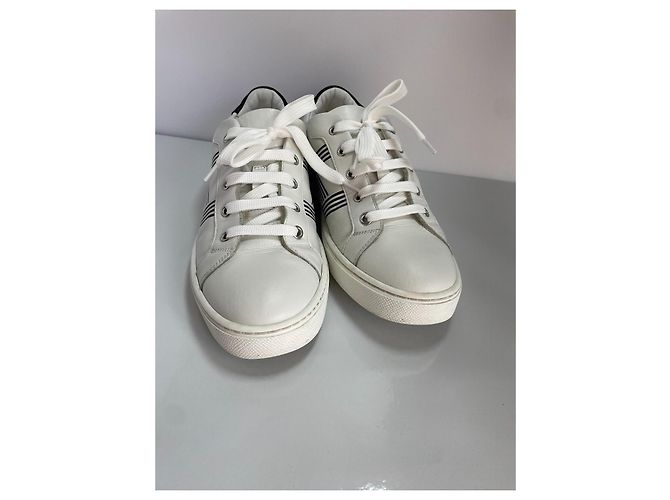 Zapatillas Hermès de cuero blancas Blanco - vista 3