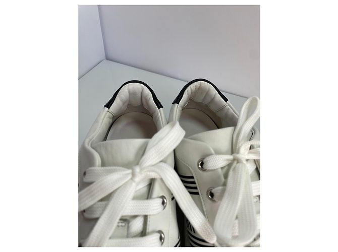 Zapatillas Hermès de cuero blancas Blanco - vista 4