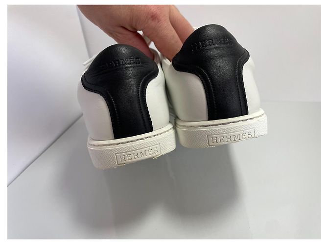 Zapatillas Hermès de cuero blancas Blanco - vista 6