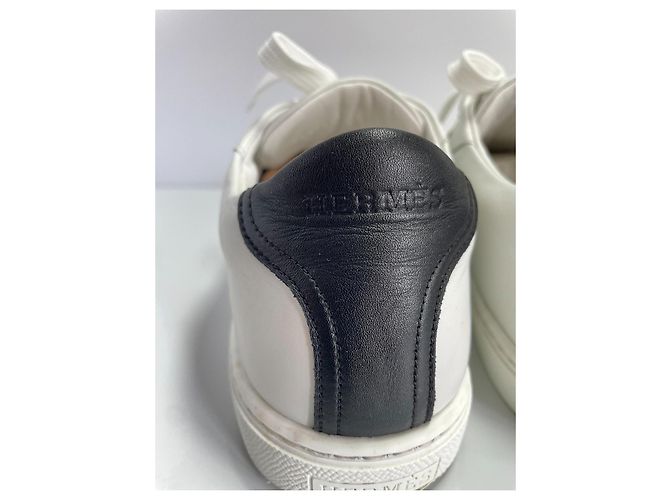 Zapatillas Hermès de cuero blancas Blanco - vista 8