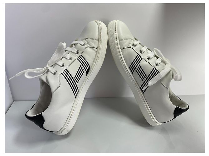 Zapatillas Hermès de cuero blancas Blanco - vista 9