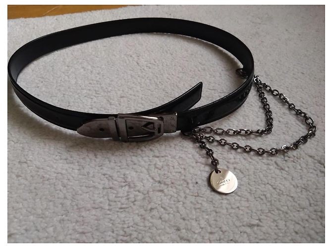 Gucci Tom Ford Gürtel aus Lackleder Schwarz 85cm - Ansicht 5