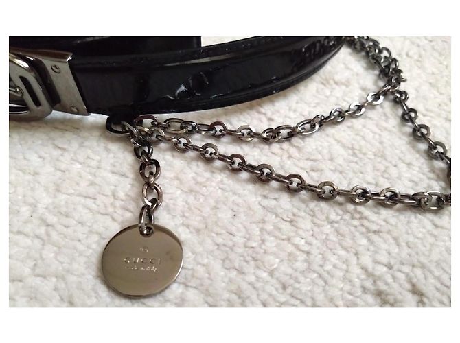 Gucci Tom Ford Gürtel aus Lackleder Schwarz 85cm - Ansicht 6
