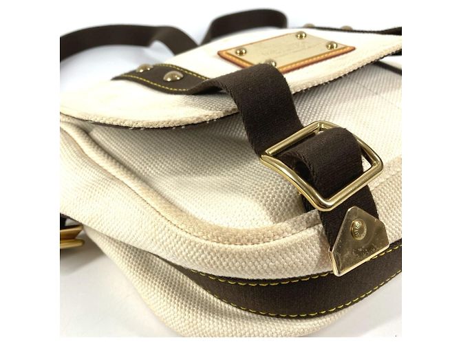 Borsa Messenger PM Antigua Buzas Louis Vuitton Bianco Crudo - vista 7