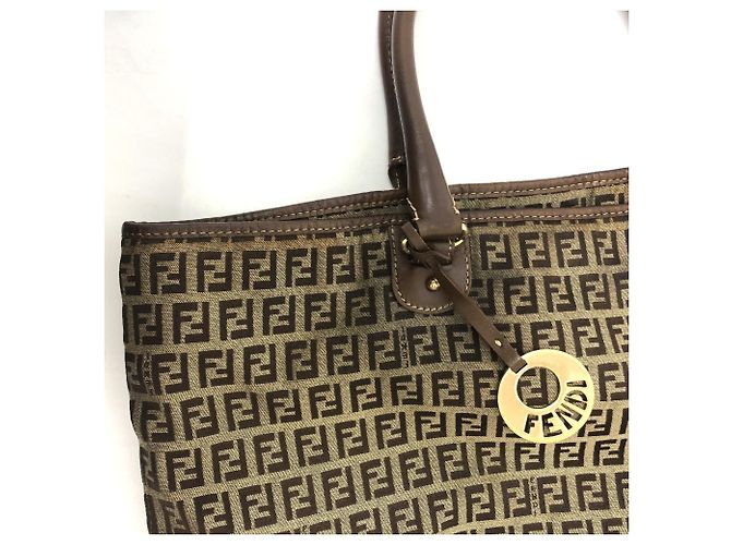 Fendi Zucchino Tote Bag Beige - Ansicht 16