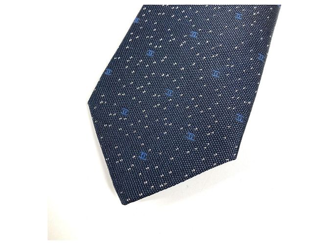 Cravatta in seta e poliestere blu navy Chanel - vista 5