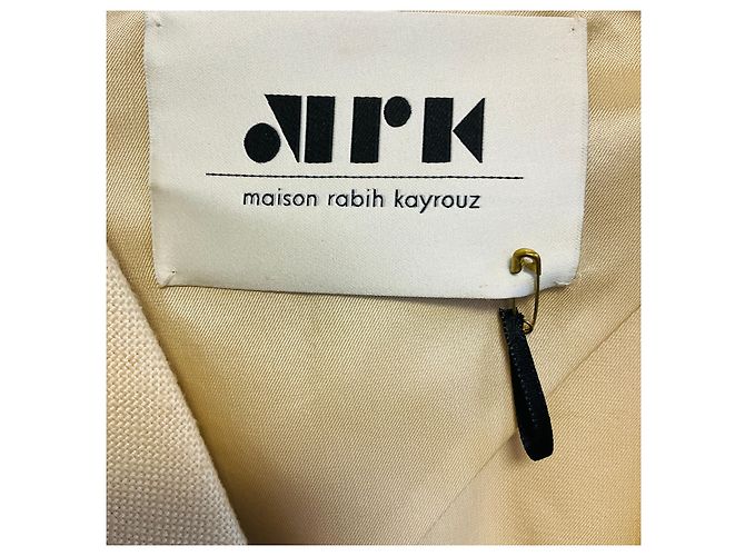 Creme Knopf-Front-Jacke Maison Rabih Kayrouz Beige - Ansicht 3