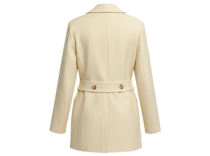 Maison Rabih Kayrouz Cream Button Front Jacket Beige - view 2