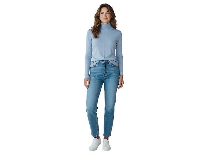 Leichtblauer Cashmere- und Seidenpullover mit Rollkragen von Gabriela Hearst - Ansicht 5