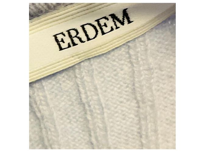 Hellblauer Woll- und Kaschmirpullover mit gedrehtem Kragen Erdem - Ansicht 3