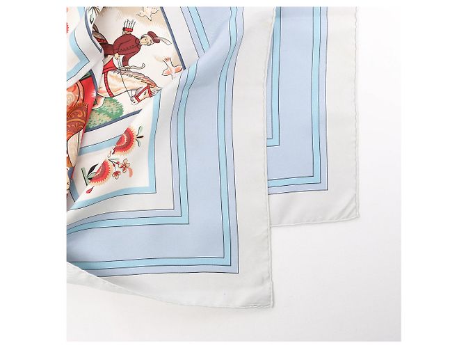 Hermès Carré 90 "IMAGERIE" Seidentuch in Blau Schwarz - Ansicht 2
