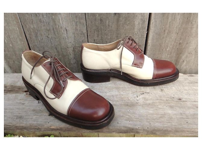 Derbies Sartore en cuir marron crème Taille 37 - vue 3