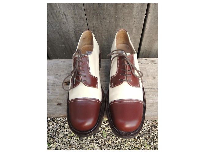 Derbies Sartore en cuir marron crème Taille 37 - vue 4
