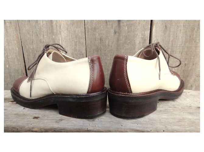 Derbies Sartore en cuir marron crème Taille 37 - vue 5