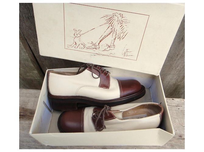 Derbies Sartore en cuir marron crème Taille 37 - vue 7