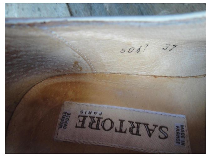 Derbies Sartore en cuir marron crème Taille 37 - vue 8