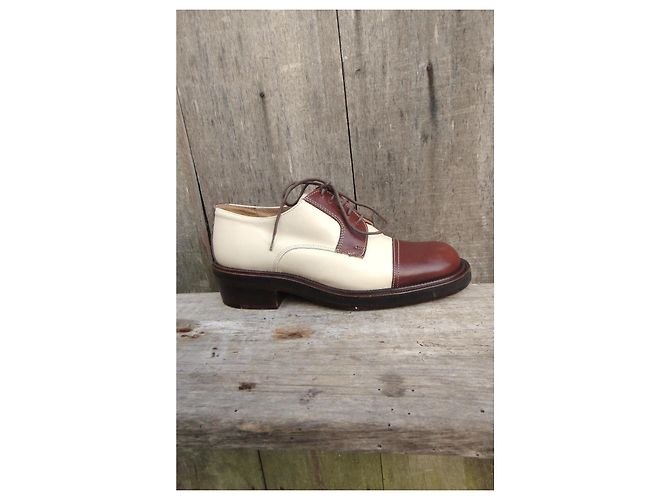 Derbies Sartore en cuir marron crème Taille 37 - vue 9