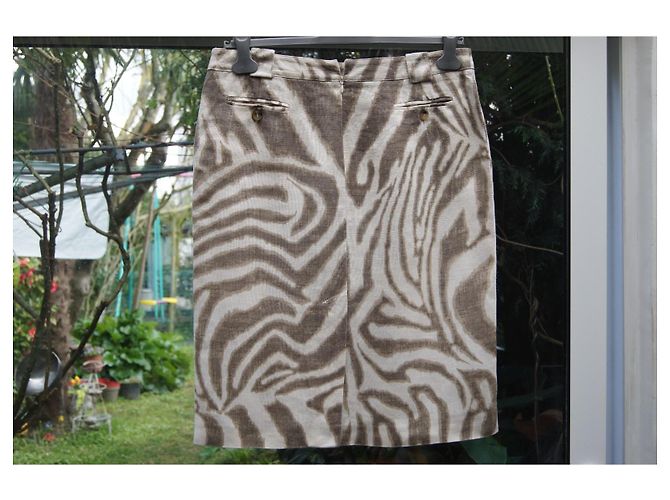 Falda Max Mara de lino estampado cebra - vista 2