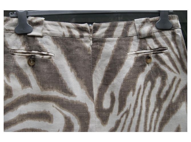 Falda Max Mara de lino estampado cebra - vista 3