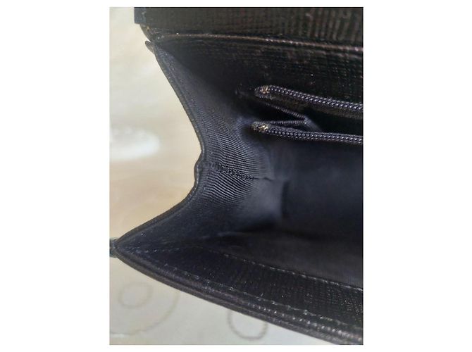 Courreges Vintage Courrèges Tasche aus Leder mit Echsenprägung Schwarz - Ansicht 10