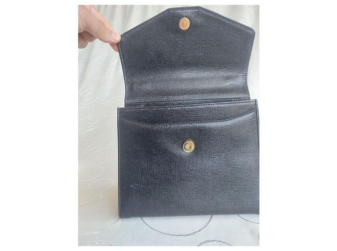 Courreges Vintage Courrèges Tasche aus Leder mit Echsenprägung Schwarz - Ansicht 11