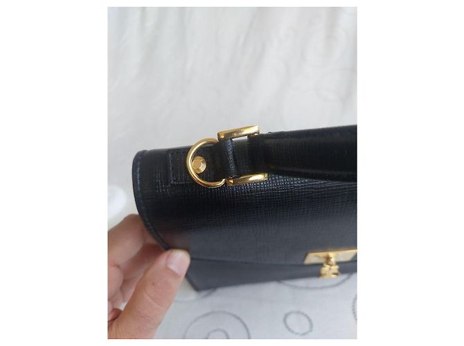 Courreges Vintage Courrèges Tasche aus Leder mit Echsenprägung Schwarz - Ansicht 14