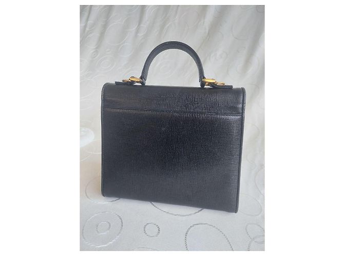 Courreges Vintage Courrèges Tasche aus Leder mit Echsenprägung Schwarz - Ansicht 6