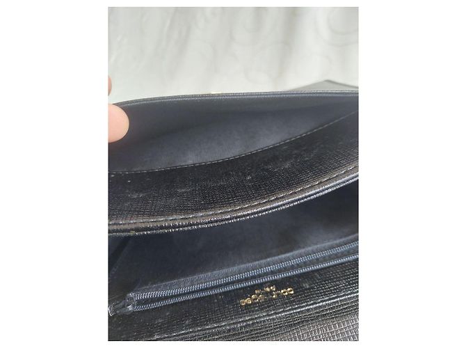 Courreges Vintage Courrèges Tasche aus Leder mit Echsenprägung Schwarz - Ansicht 8